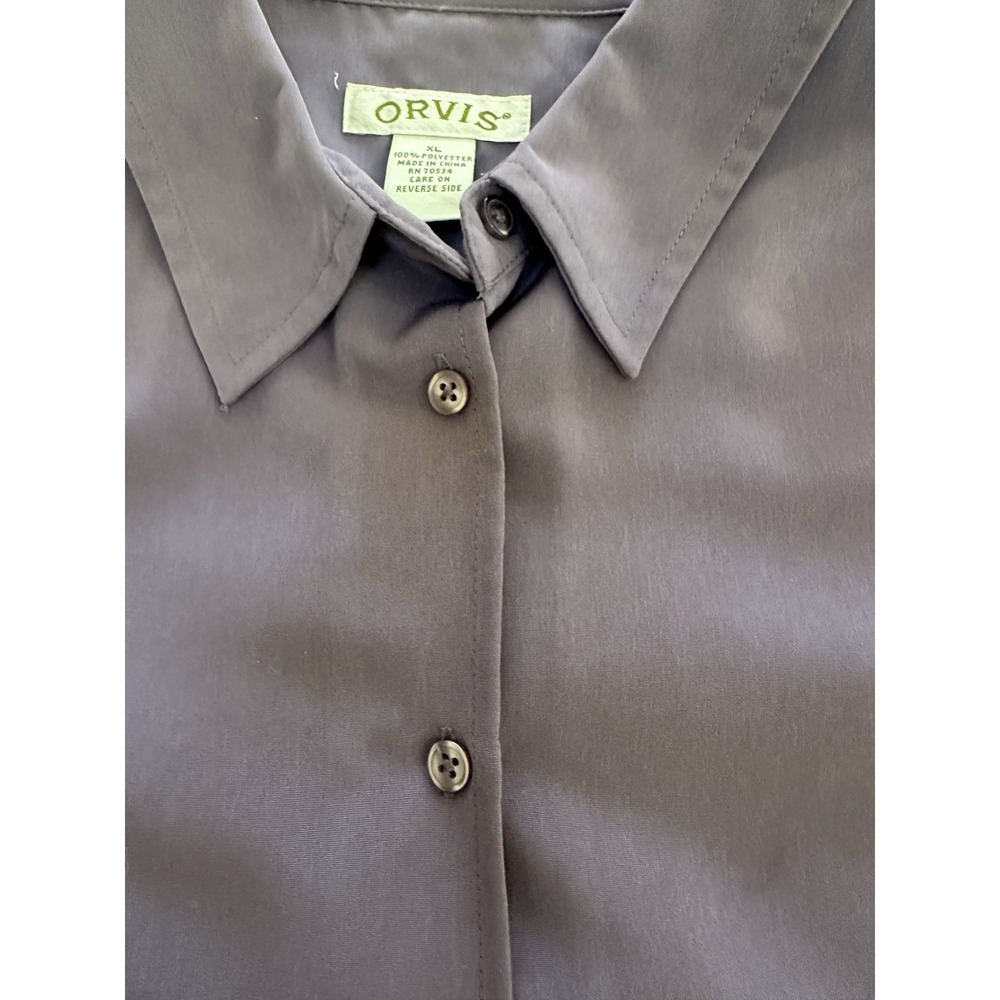 Orvis Men's XL Purple Solid Long Sleeve Button-Front Point Collar Dress Shirt - Picture 11 of 13